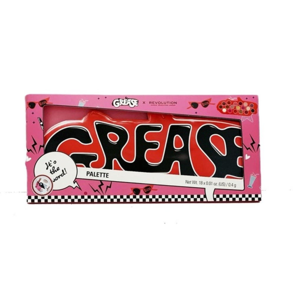 NIB Revolution Grease It’s The Word Eyeshadow Palette Limited Edition 18 Shades